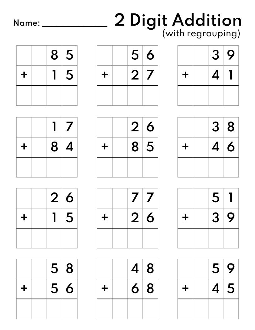 10 Printable Two Digit Addition Worksheets Double Digit Addition Worksheets 1st Grade 2nd Grade Made By Teachers 10 Printable Two Digit Addition Worksheets Double Digit Addition Worksheets 1st Grade 2nd Grade Made By Teachers