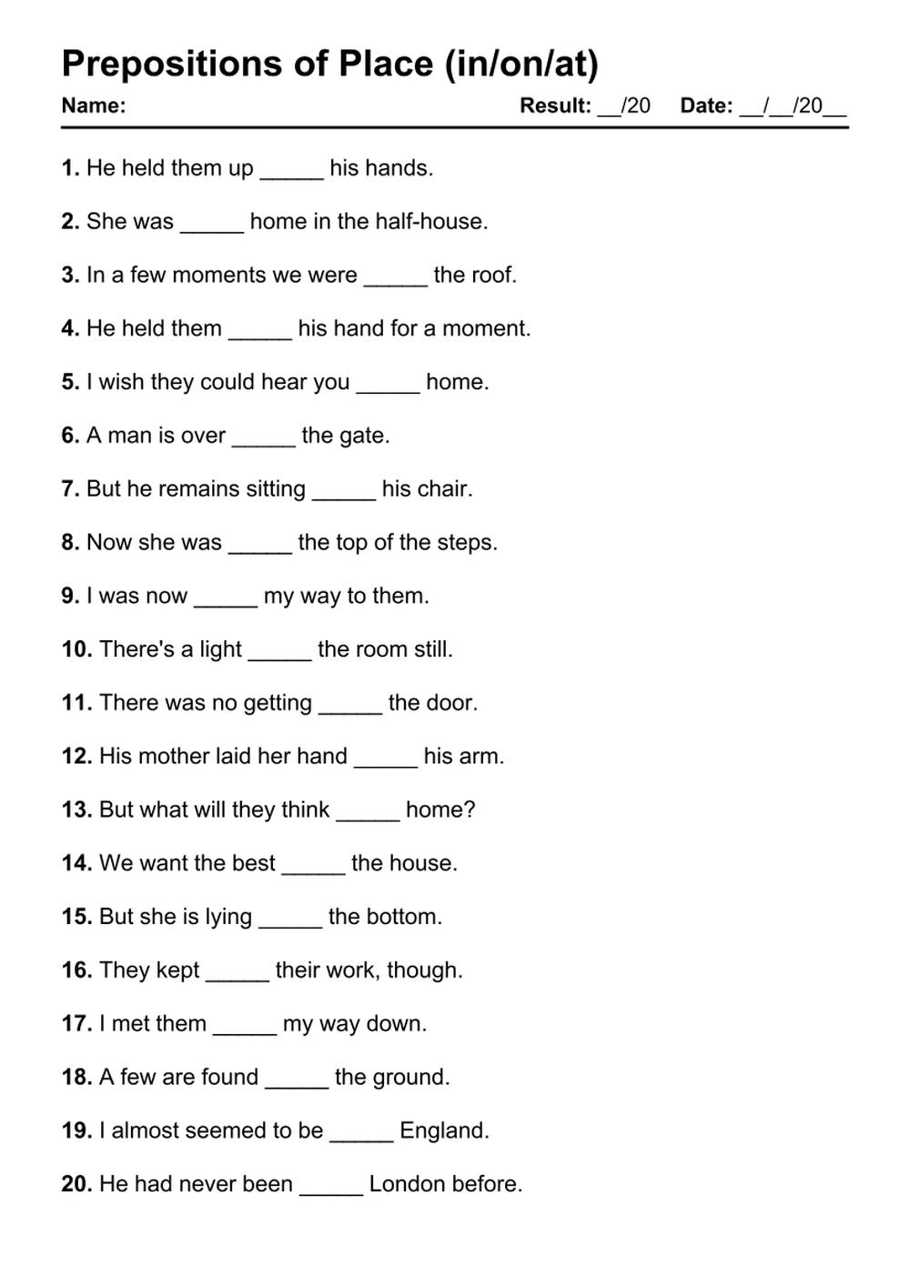 101 Prepositions Of Place PDF Worksheets With Answers Grammarism 101 Prepositions Of Place PDF Worksheets With Answers Grammarism