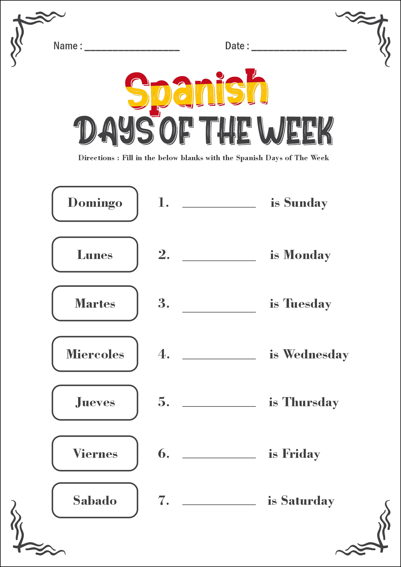 11 Free Printable Spanish Worksheets Months Free PDF At Worksheeto 11 Free Printable Spanish Worksheets Months Free PDF At Worksheeto