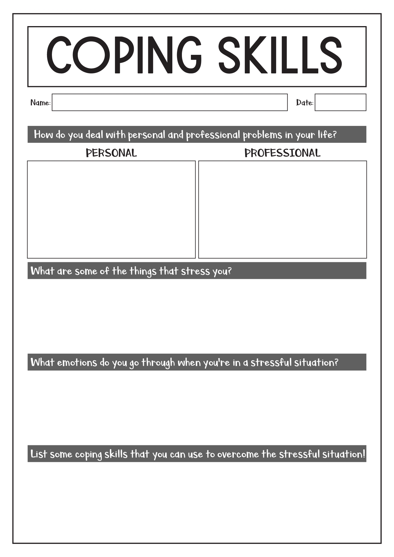 11 Free Printable Worksheets Coping Skills Free PDF At Worksheeto 11 Free Printable Worksheets Coping Skills Free PDF At Worksheeto