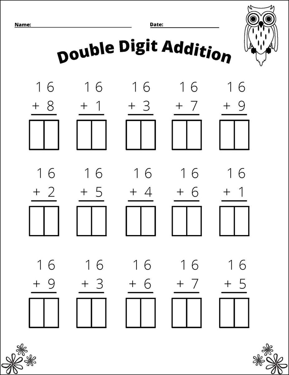Two Digit Addition Worksheets Printable 2 Digit Problems Free Printables Lettering SVG Files Tools Apps