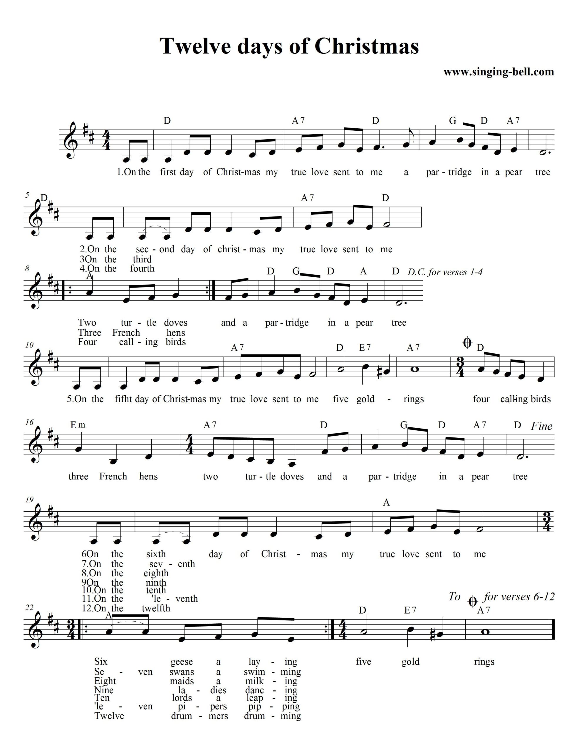 12 Days Of Christmas Sheet Music Christmas Color By Code Piano Keys Made By Teachers