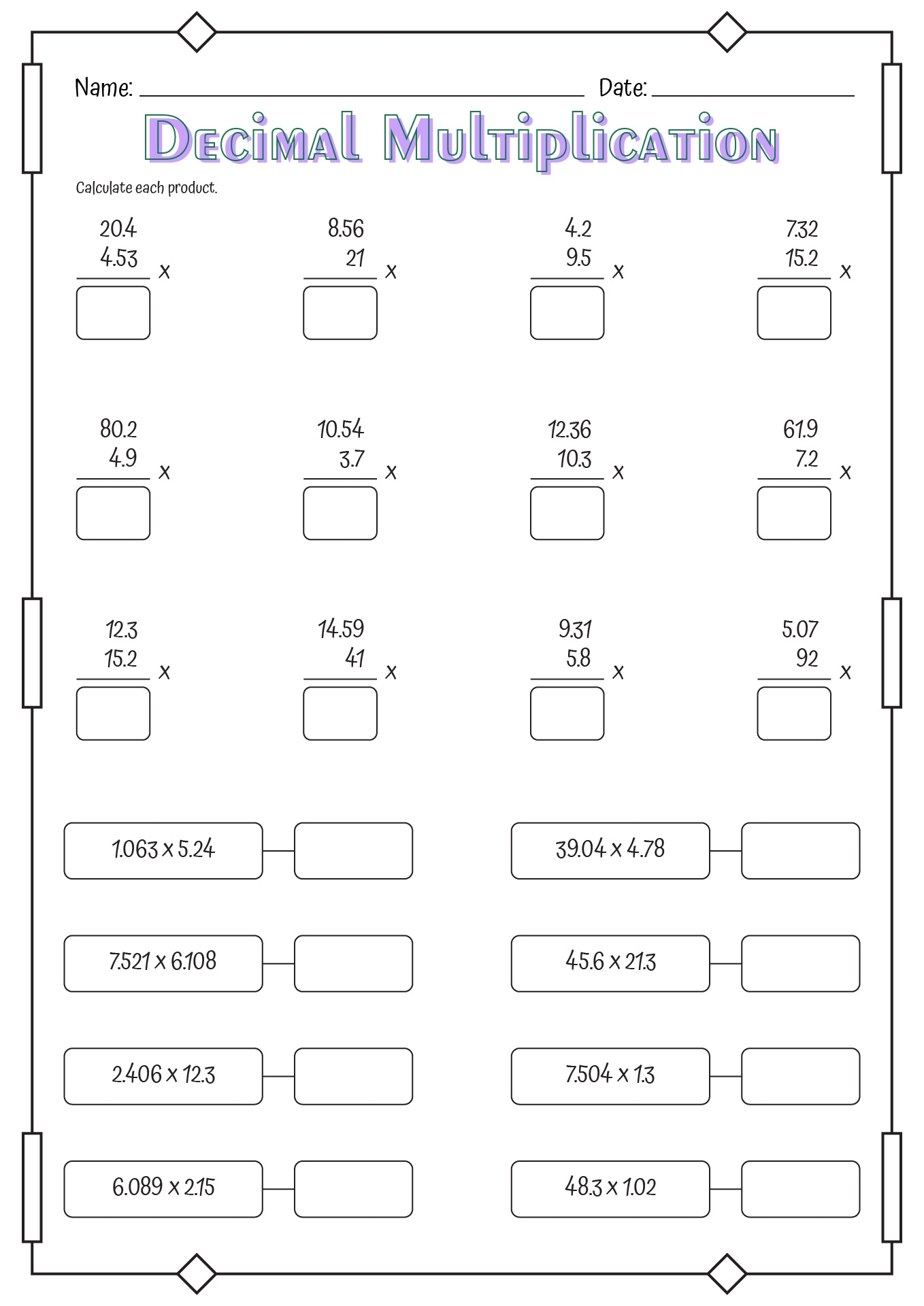 12 Multiplying Decimals Worksheet Free PDF At Worksheeto