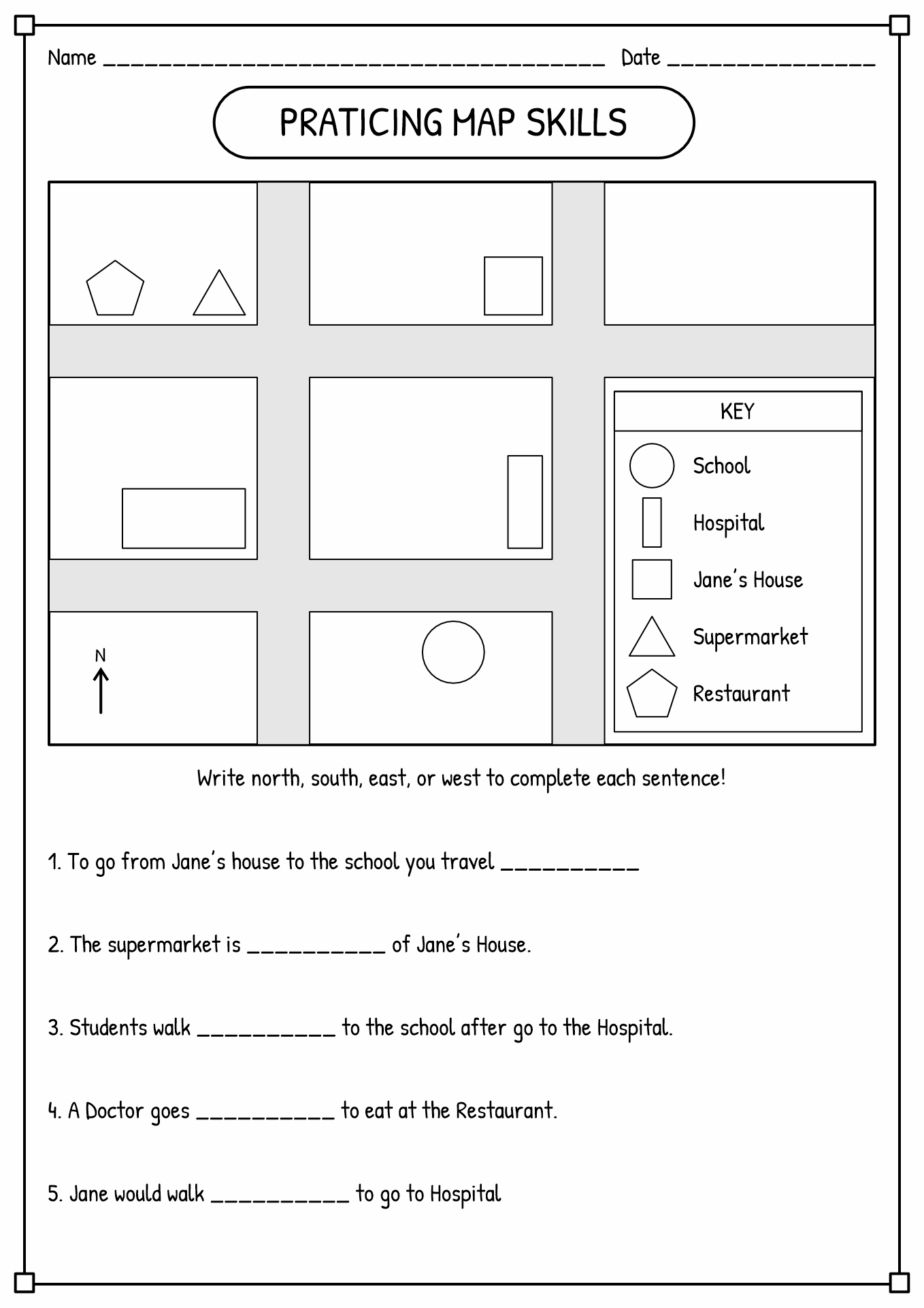 12 Worksheets Map Reading Skills Free PDF At Worksheeto Map Skills Worksheets Free Printable Bundle