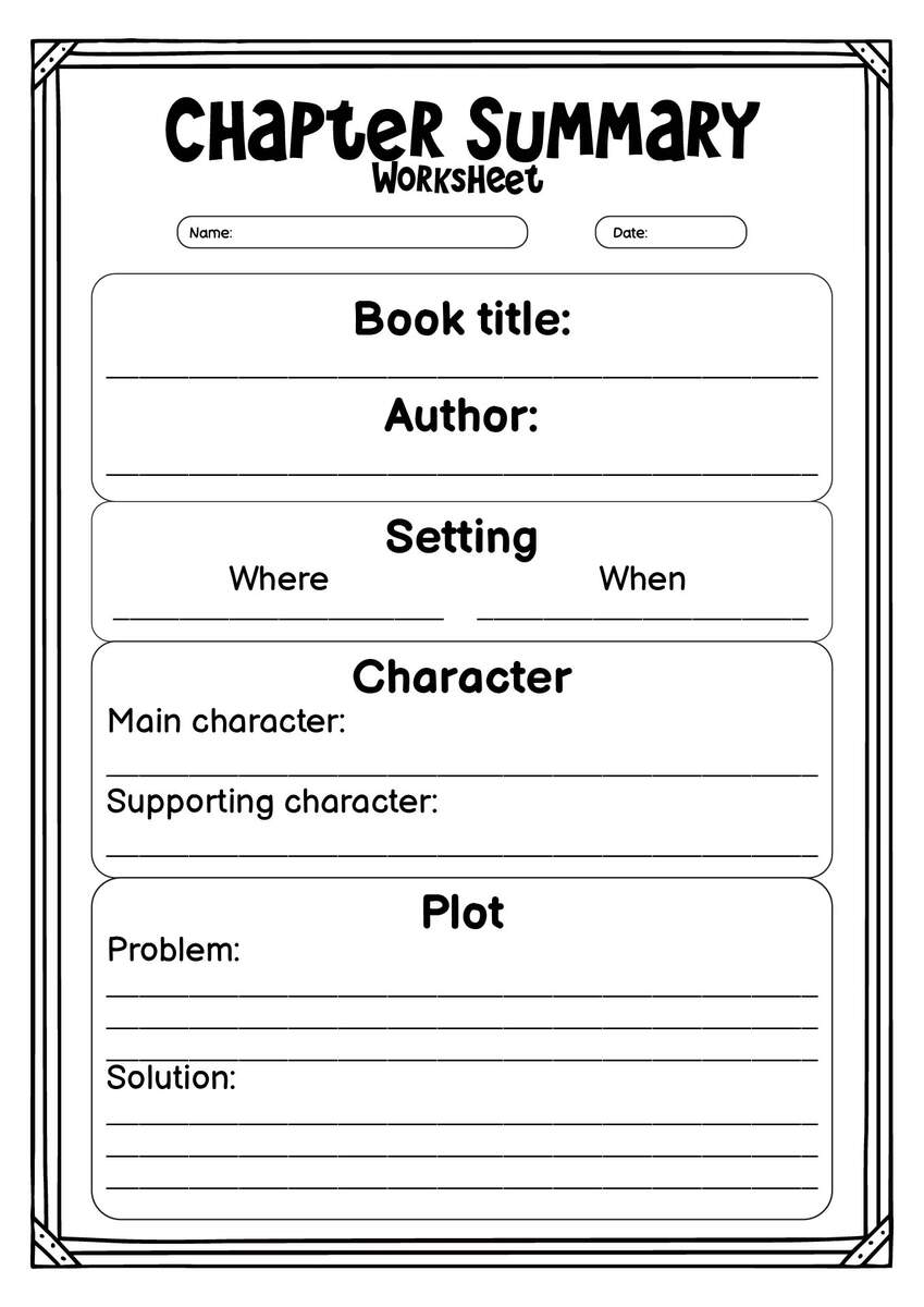 12 Writing Chapter Summary Worksheet Free PDF At Worksheeto