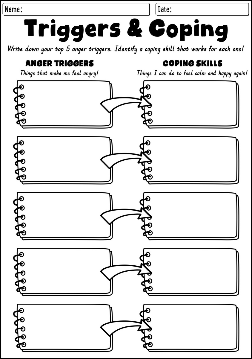 Free Coping Skills Worksheet Printable PDF ChoosingTherapy