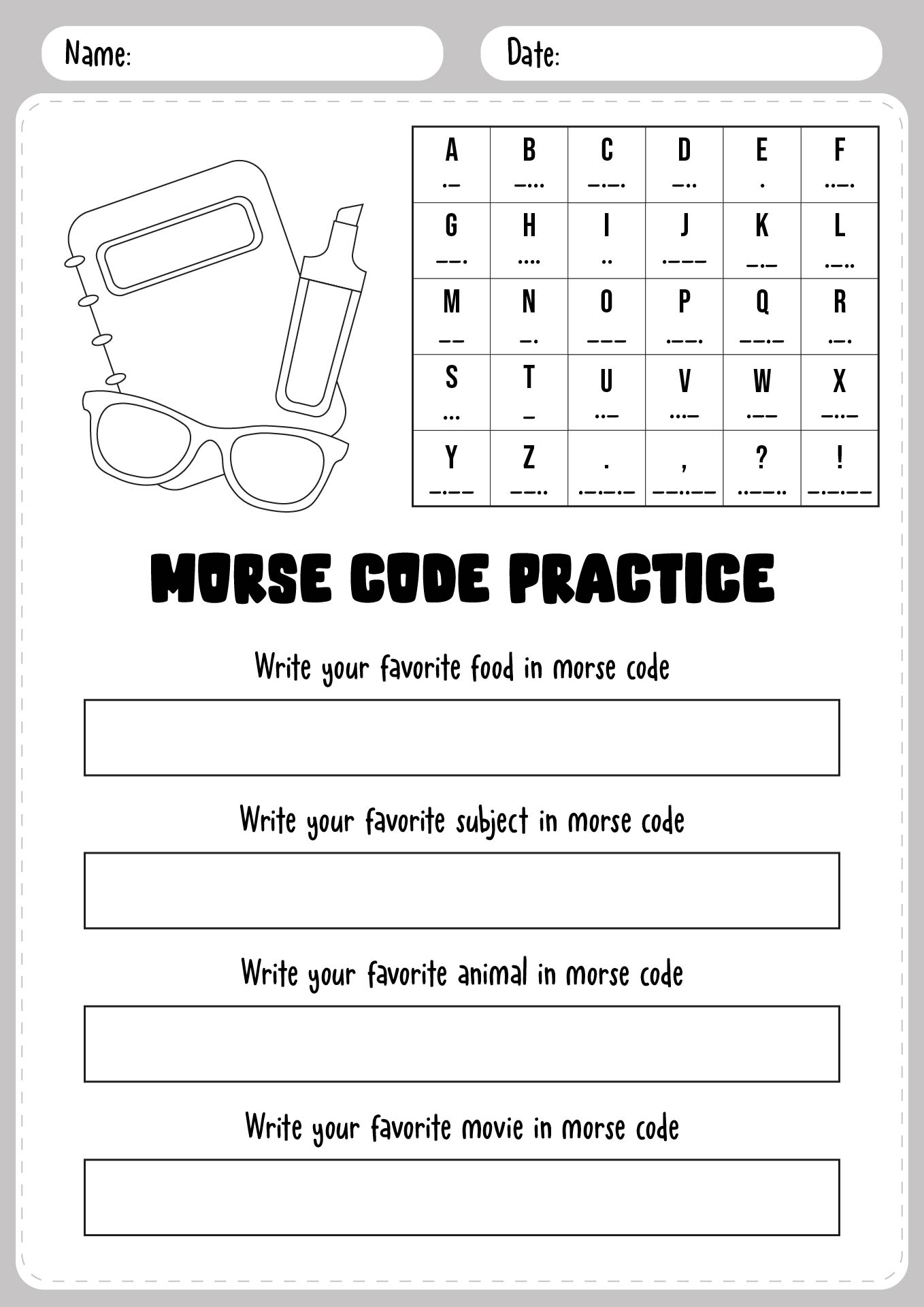 13 Printable Morse Code Worksheet Free PDF At Worksheeto