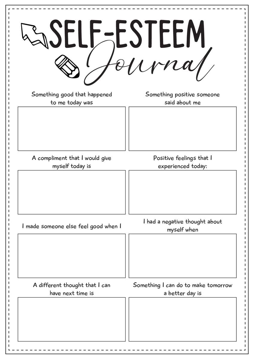 13 Self Esteem Worksheets For Students Free PDF At Worksheeto
