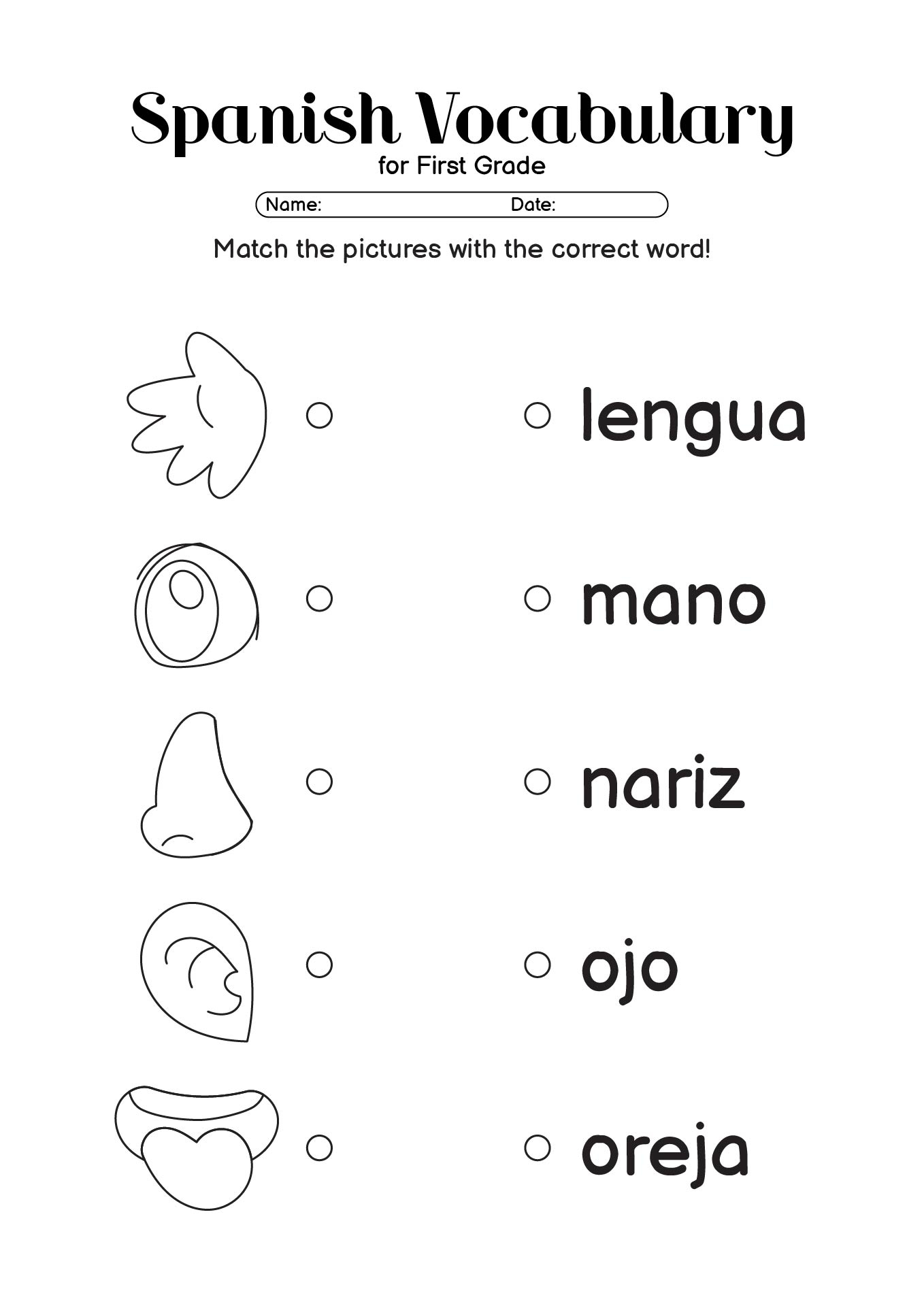 Spanish Action Verbs 1st 3rd Grade Classful