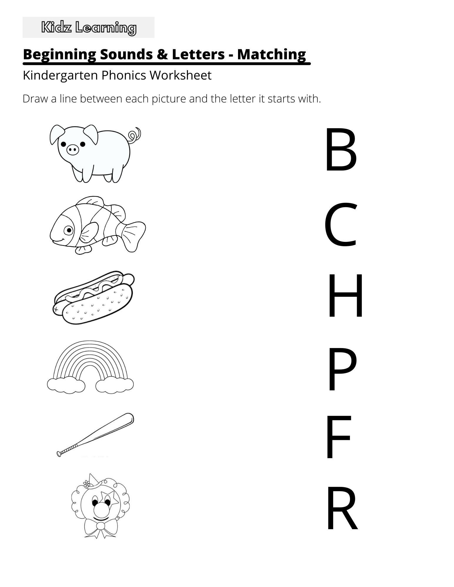 Free Printable First Grade Phonics Worksheet