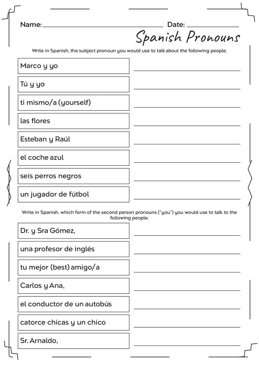 17 English And Spanish Worksheet Family Free PDF At Worksheeto