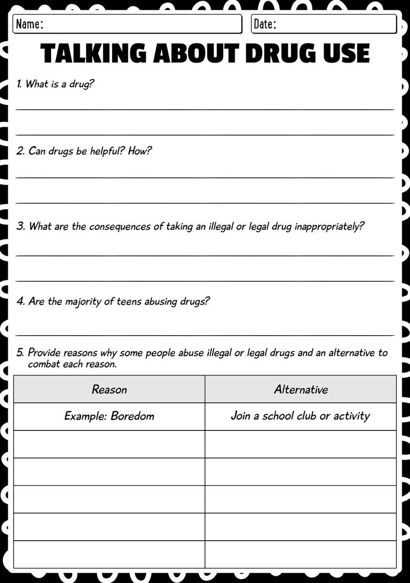 17 Free Printable Drug Worksheets Free PDF At Worksheeto 17 Free Printable Drug Worksheets Free PDF At Worksheeto
