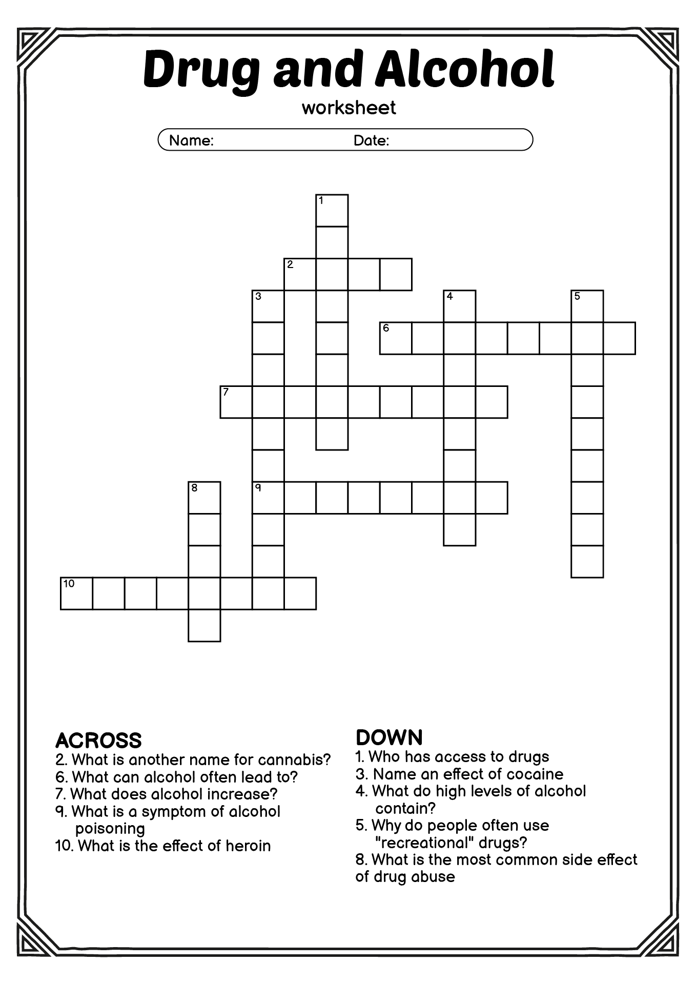 17 Free Printable Drug Worksheets Free PDF At Worksheeto 17 Free Printable Drug Worksheets Free PDF At Worksheeto