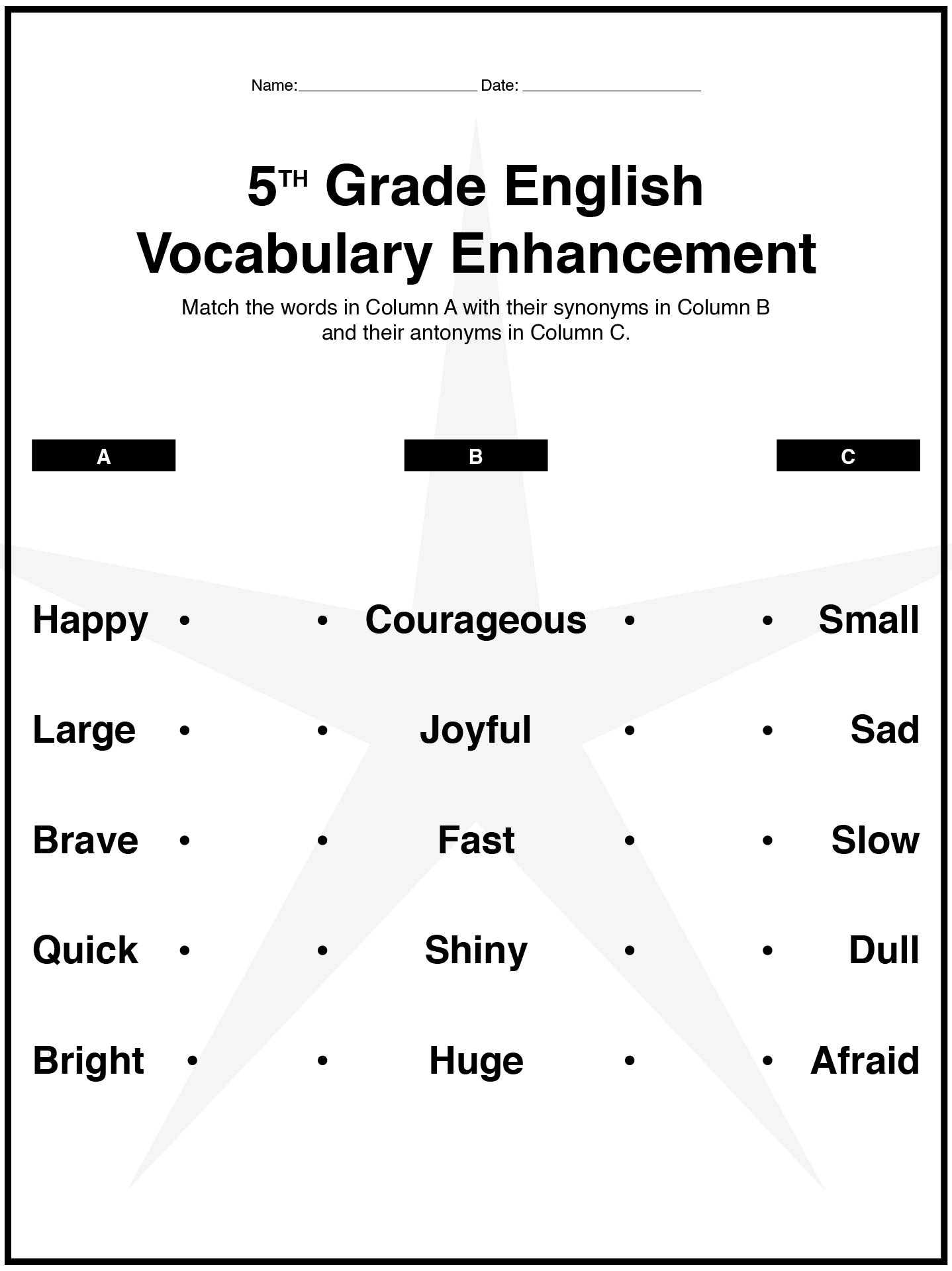 18 5th Grade Vocabulary Worksheets Printable Free PDF At Worksheeto