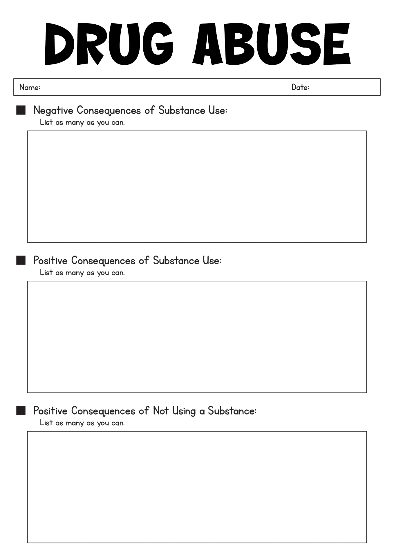 18 Substance Abuse Group Topic Worksheets Free PDF At Worksheeto 18 Substance Abuse Group Topic Worksheets Free PDF At Worksheeto