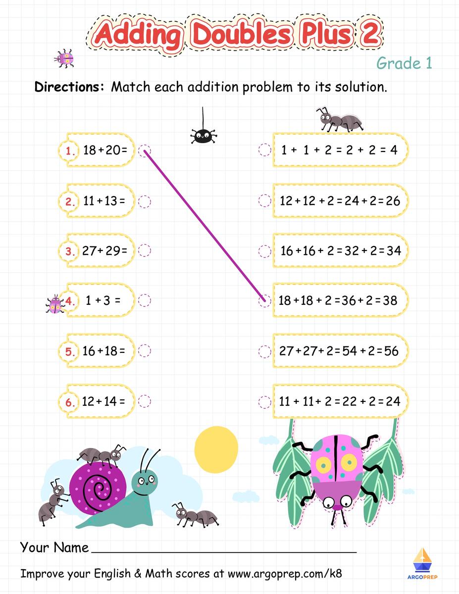1st Grade Adding Doubles Worksheets For Free ArgoPrep