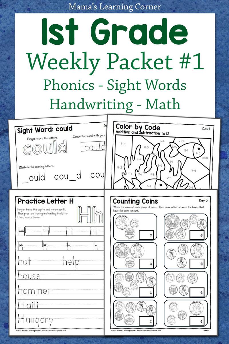 1st Grade Summer Review Worksheets Week 1 Mamas Learning Corner Free 1st Grade Math Worksheet Templates To Customize Canva