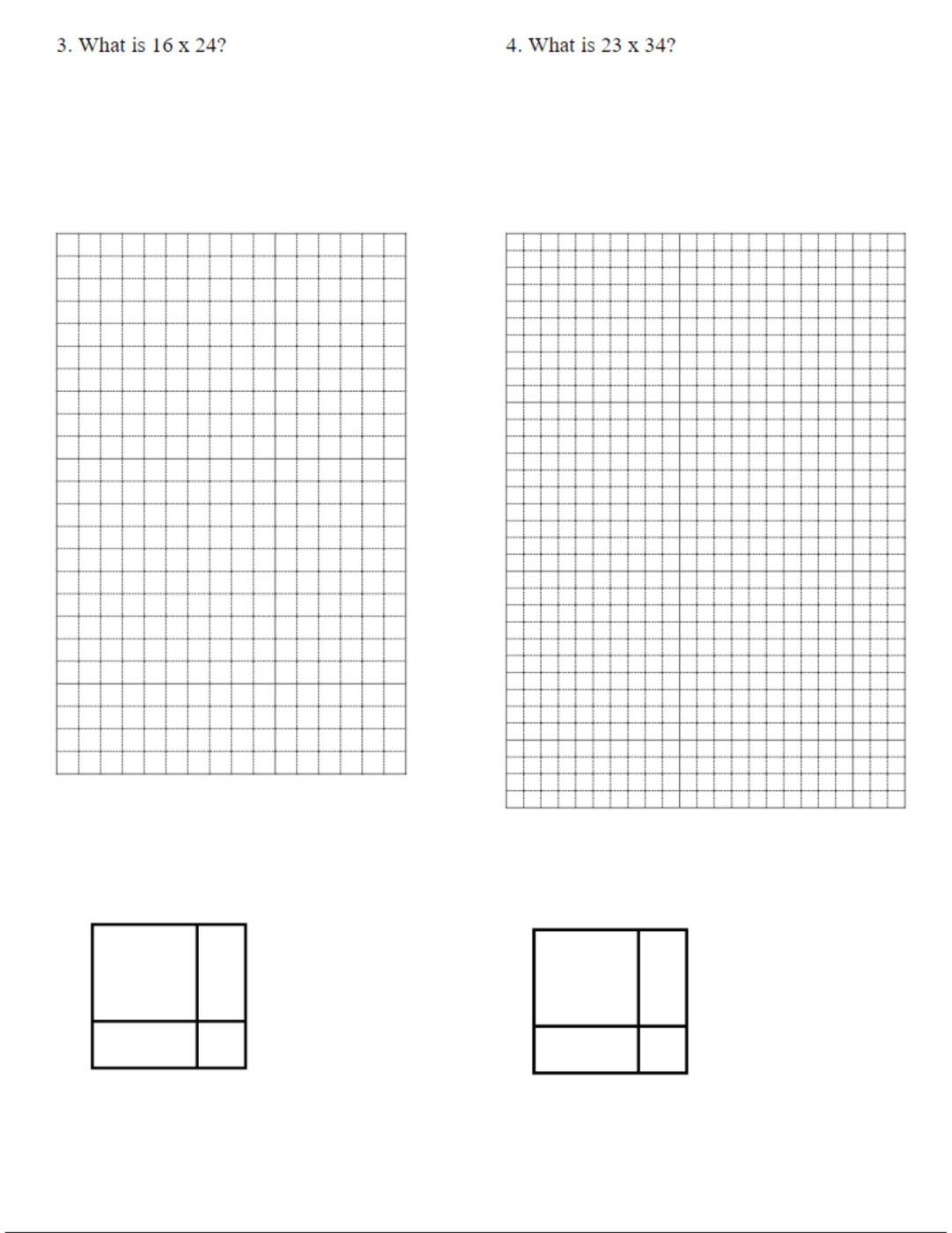 2 Digit By 2 Digit Multiplication Worksheet With Area Models Free Pdf MathFactLab