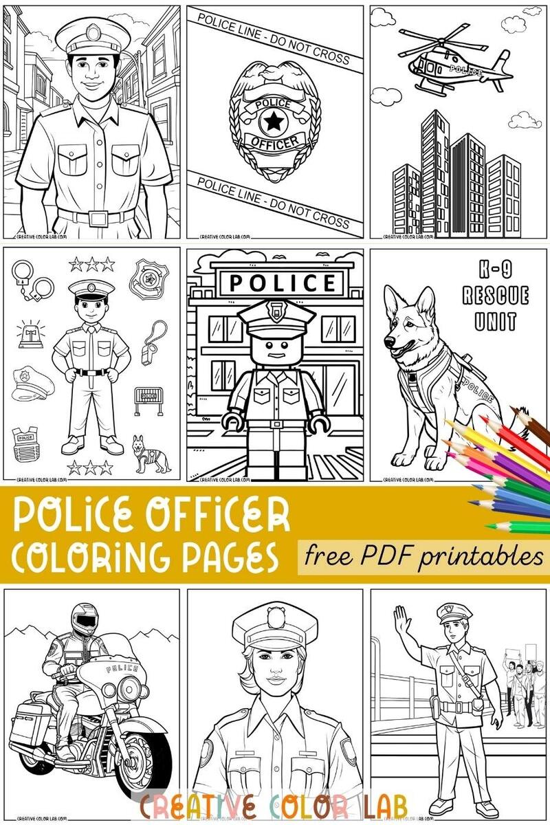 29 Police Coloring Pages Free PDF Printables