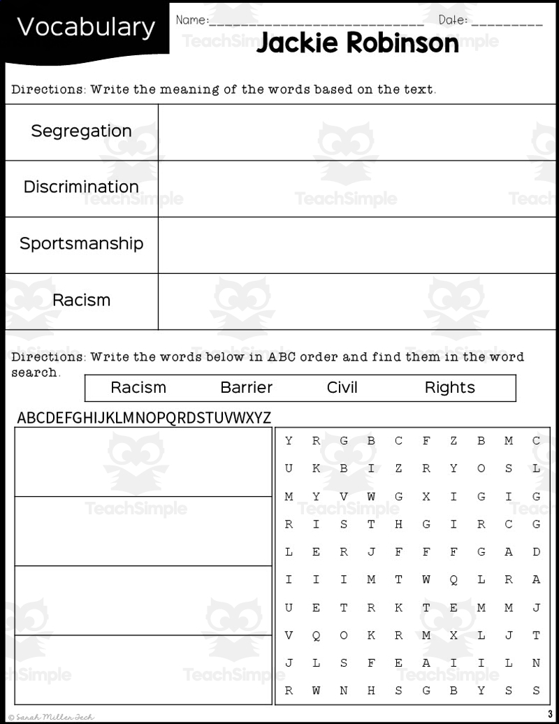 Jackie Robinson Crossword WordMint