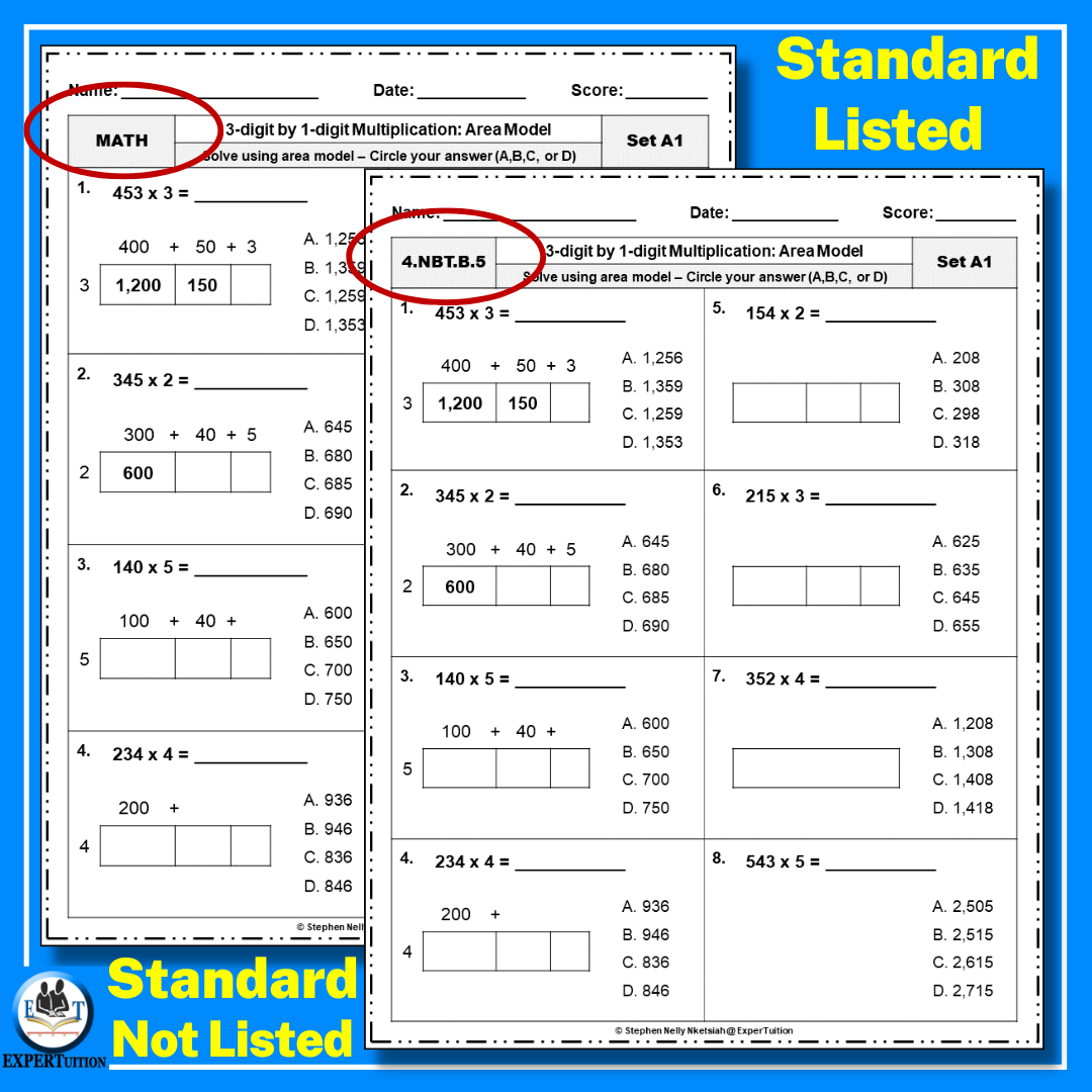 3 Digit By 1 Digit Area Model Multiplication Worksheets Made By Teachers 3 Digit By 1 Digit Area Model Multiplication Worksheets Made By Teachers