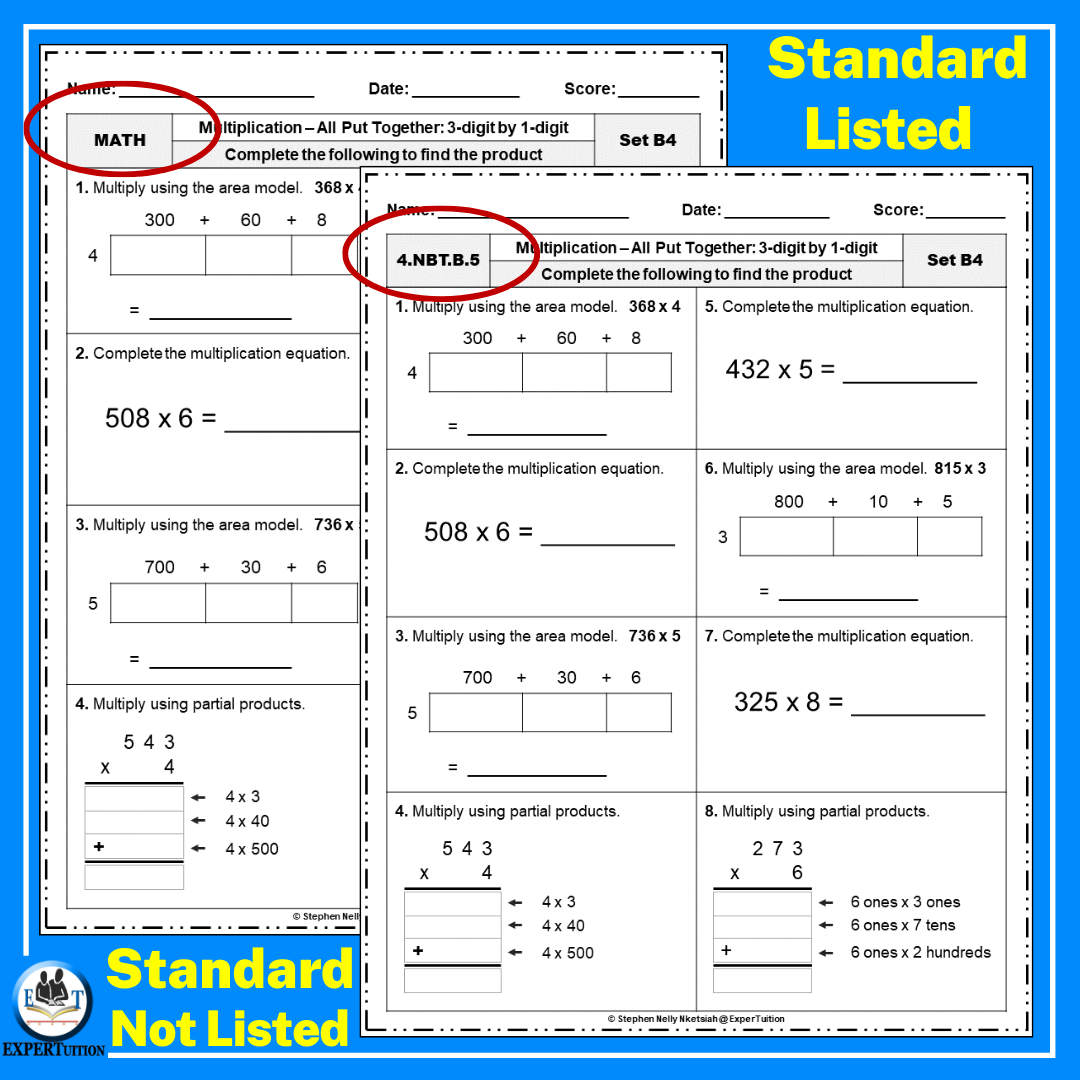 3 Digit By 1 Digit Multiplication Assessment Worksheets Area Models Partial Products Made By Teachers 3 Digit By 1 Digit Multiplication Assessment Worksheets Area Models Partial Products Made By Teachers