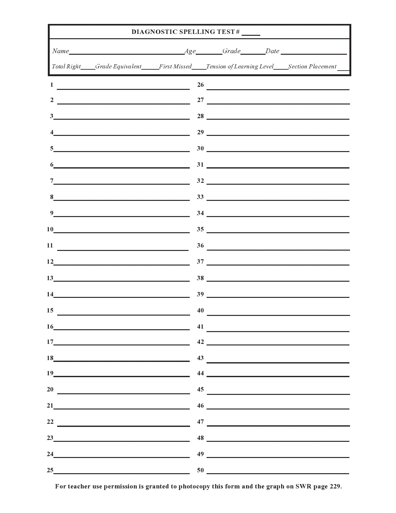 Free And Customizable Spelling Templates