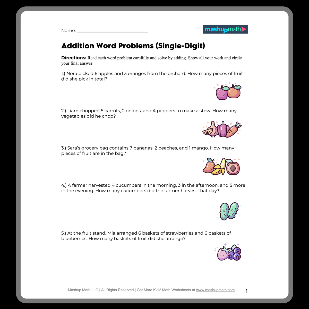 3rd Grade Word Problems Free PDF Worksheets Mashup Math