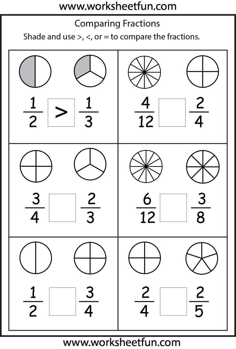4 Free Math Worksheets Third Grade 3 Fractions And Decimals Identify Fractions Write 990d1f09