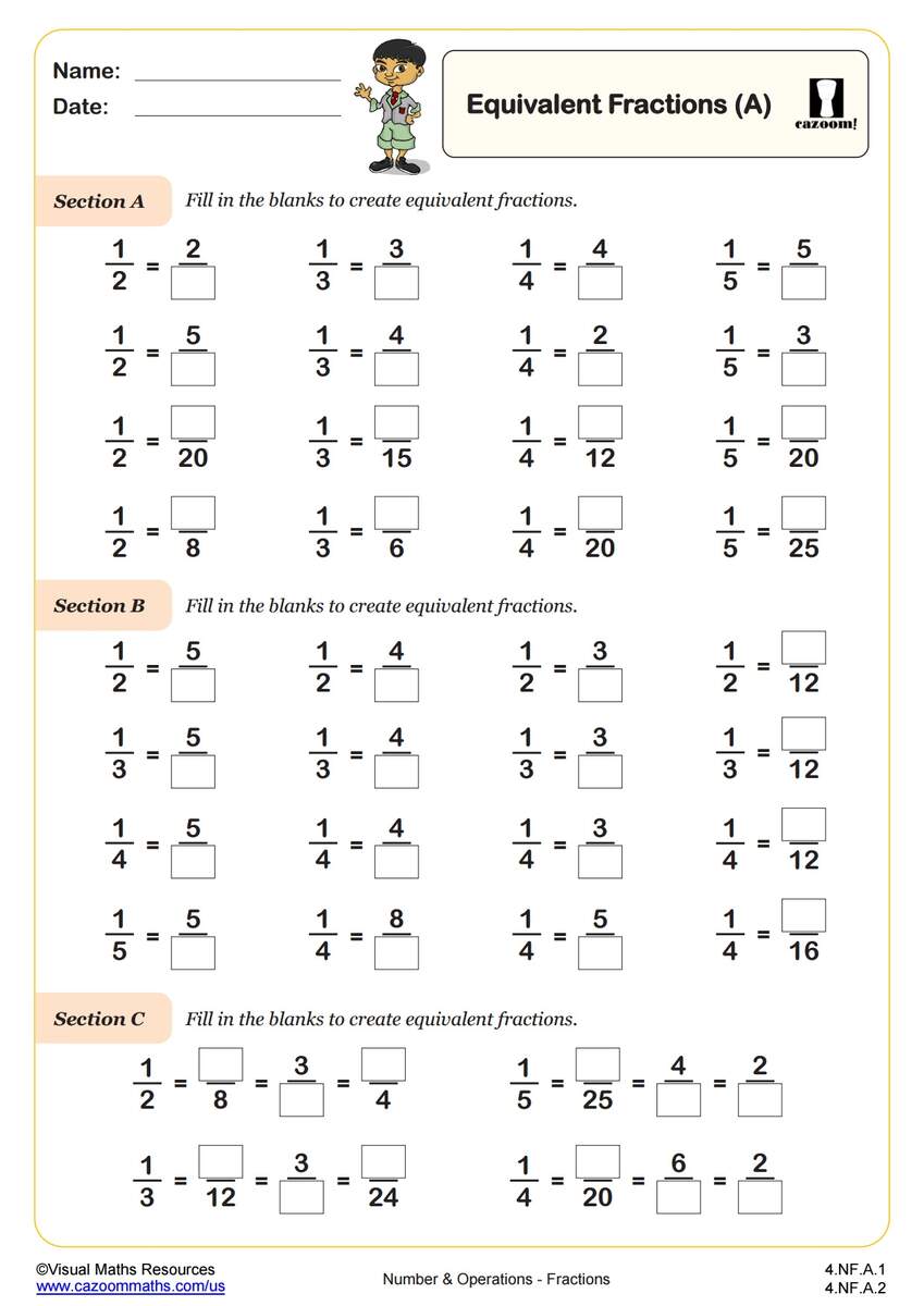 4th Grade Fractions Worksheets PDF Printable Worksheets Cazoom Math 4th Grade Fractions Worksheets PDF Printable Worksheets Cazoom Math