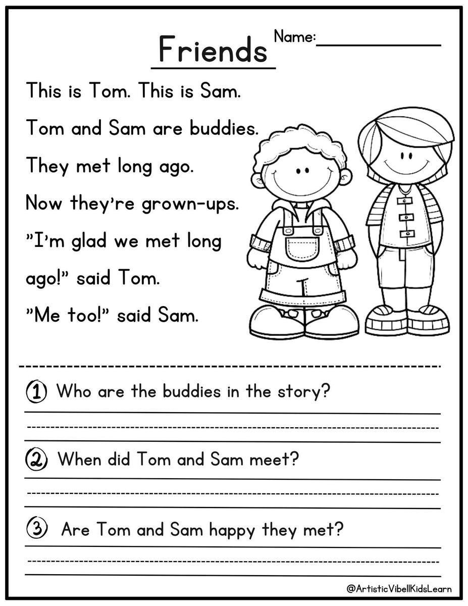 50 Kindergarten 1st Grade Reading Comprehension Passages Worksheets Sentences Reading Worksheet Fluency Worksheet English Learing Set 1 Etsy 1st Grade Reading Worksheets Best Coloring Pages For Kids Worksheets Library
