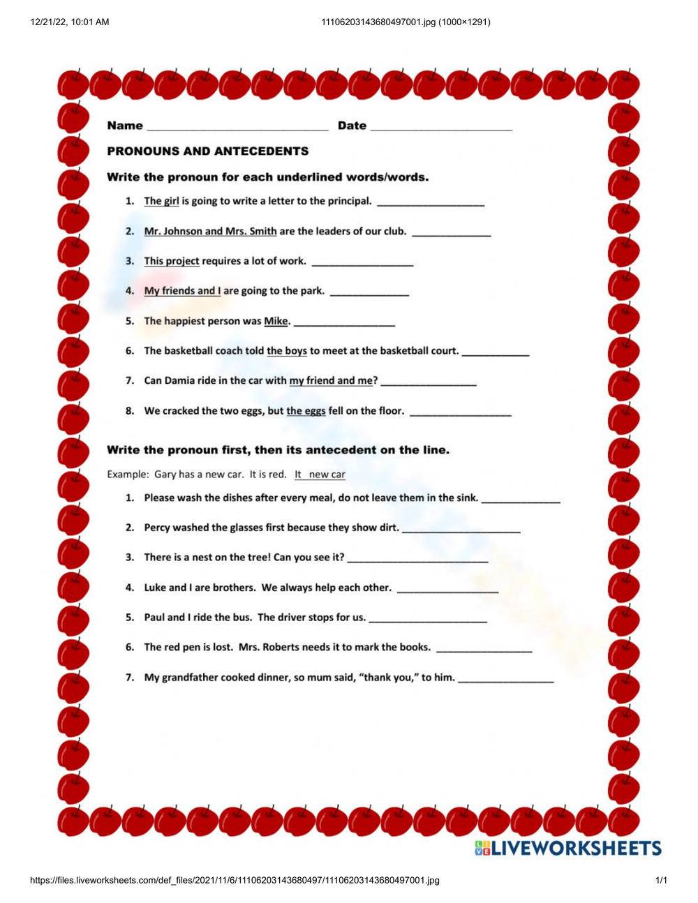 5th Grade Pronouns And Antecedents Worksheets Printable 5th Grade Pronouns And Antecedents Worksheets Printable