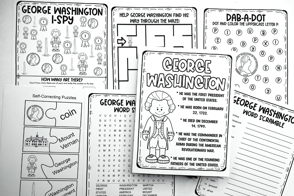 7 Free Printable George Washington Activities George Washington Worksheets Mamas Learning Corner