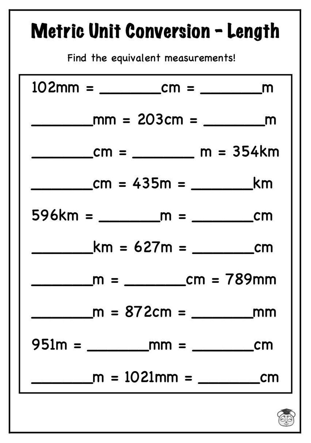 7 Page Printable Mastering Metric Length Conversion Solve Compare Convert Units Ages 6 11 Etsy