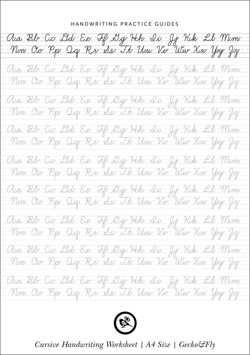 7 Printable Cursive Handwriting Worksheets For Beautiful Penmanship Free Custom Printable Handwriting Worksheet Templates Canva