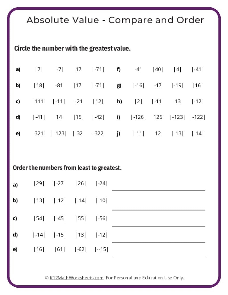 7th Grade Math Worksheets 7th Grade Math Worksheets