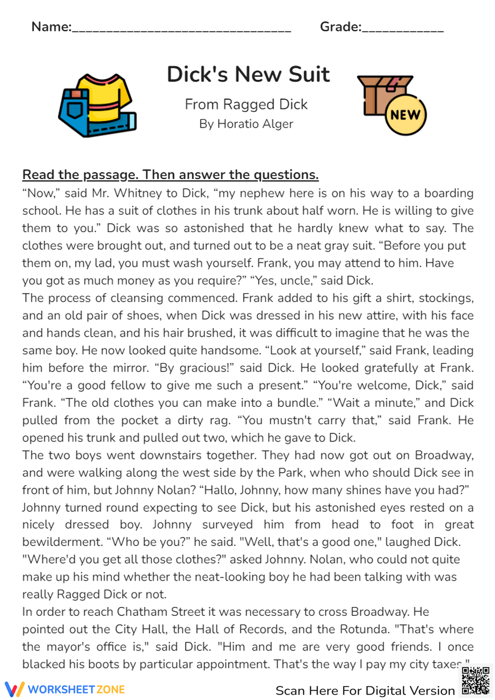Reading Comprehension Worksheets Online Or Printable