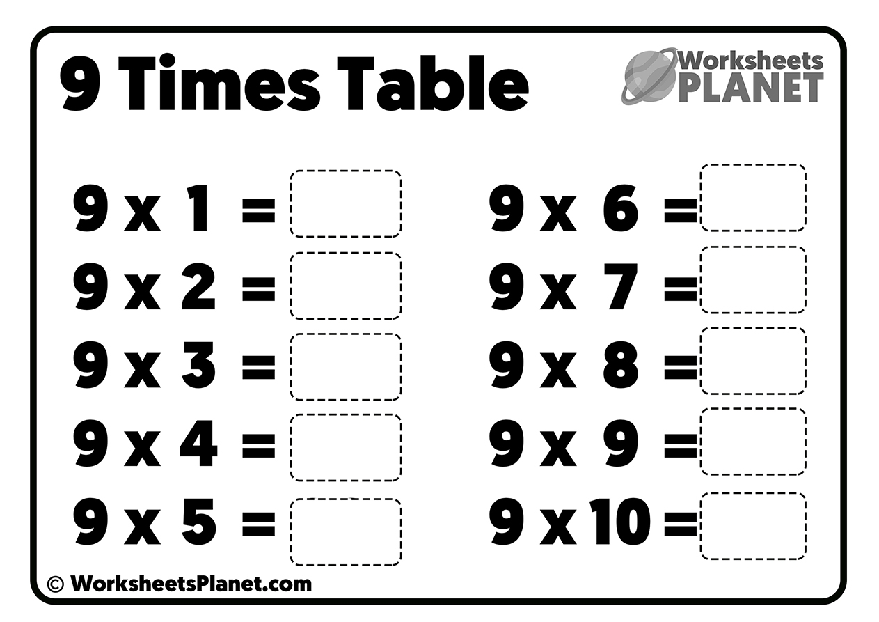 9 Times Table Worksheet Worksheets Library 9 Times Table Worksheet Worksheets Library