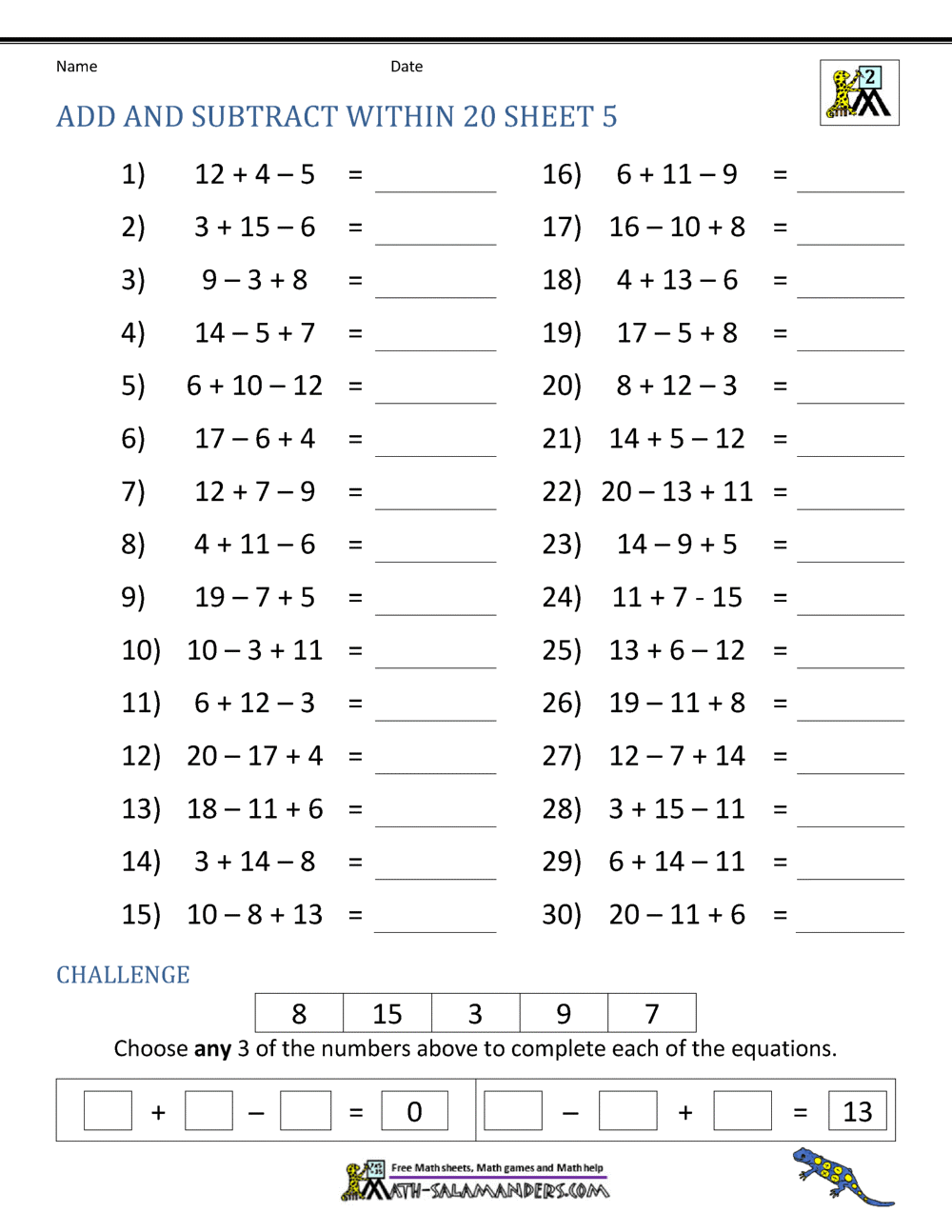 Math Worksheets Superstar Worksheets