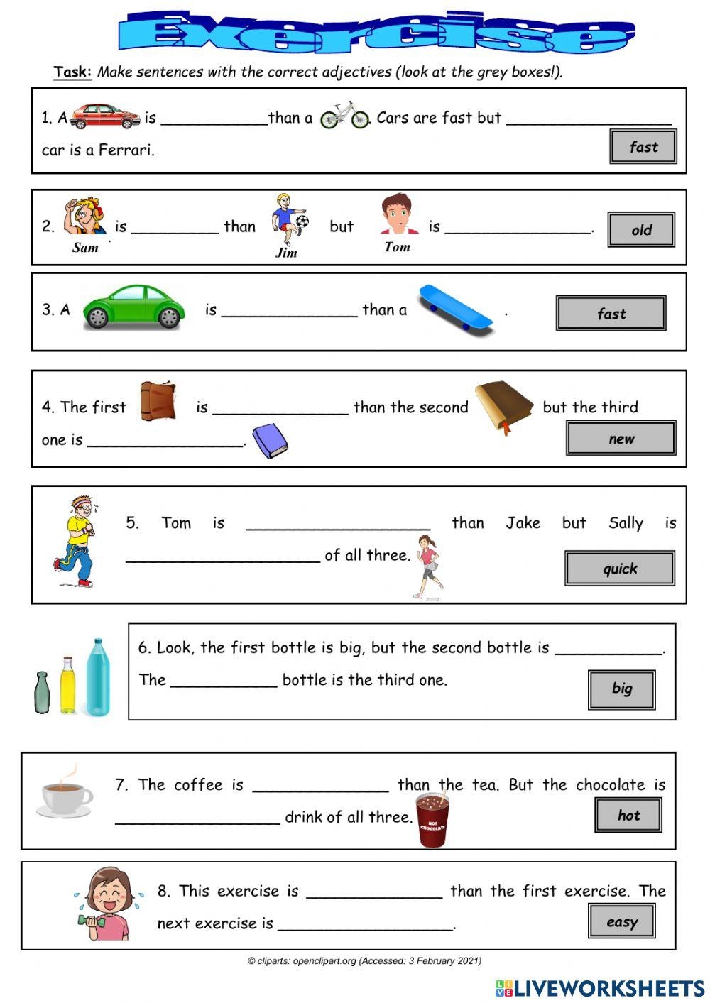 Adding Er And Est To Adjectives Without Changing Root Word Worksheet Worksheets Library