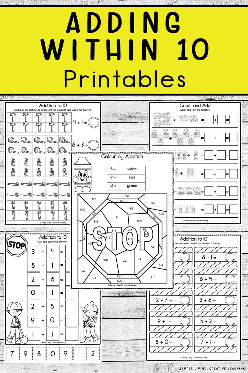Addition Within 10 Printables Simple Living Creative Learning