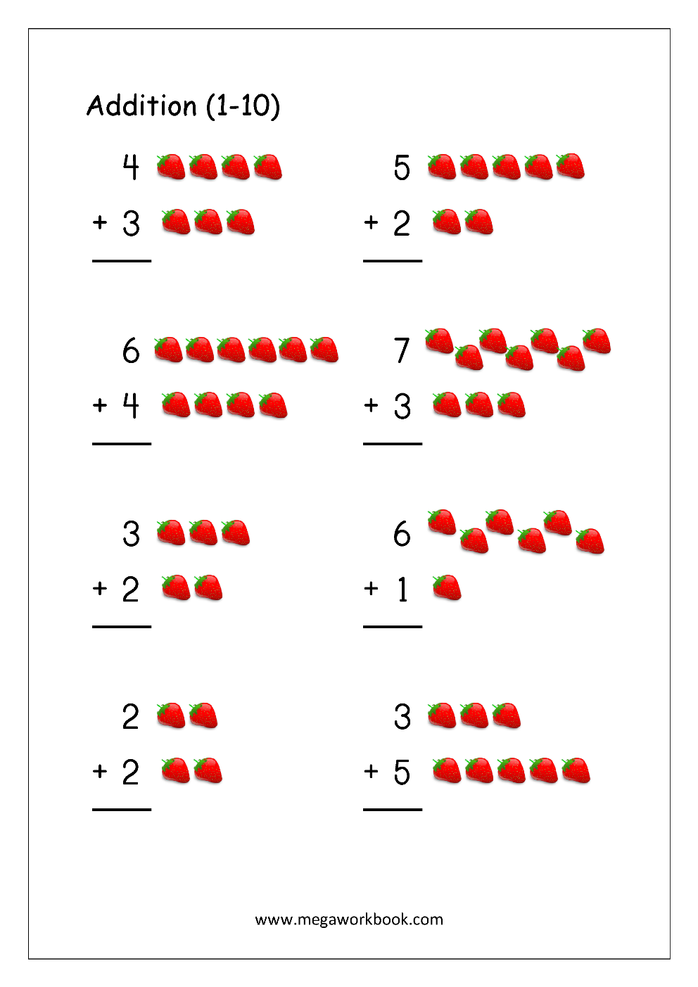 Addition Worksheets For Kindergarten Addition For Kindergarten Single Digit Addition Worksheets MegaWorkbook Addition Worksheets For Kindergarten Addition For Kindergarten Single Digit Addition Worksheets MegaWorkbook
