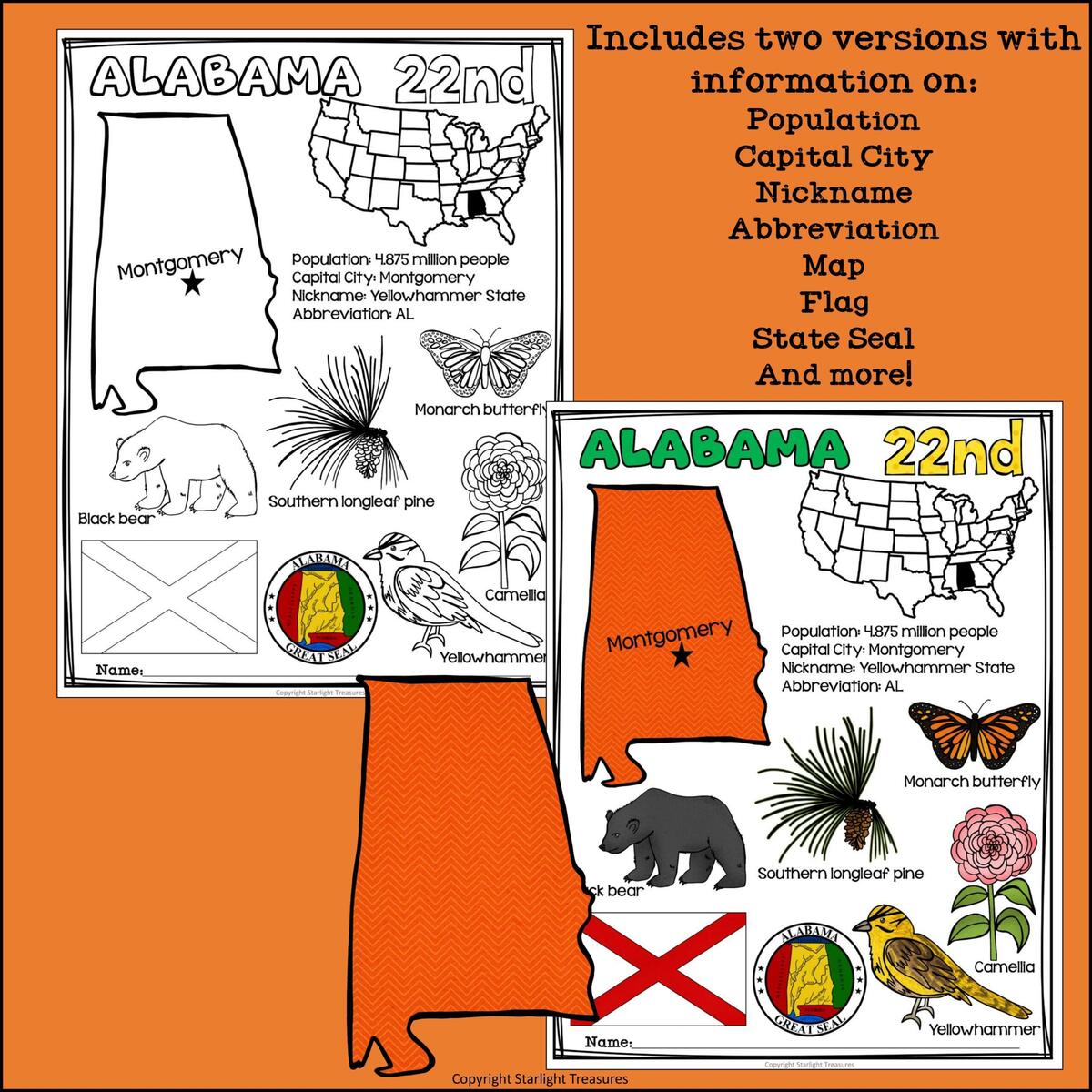 Alabama Fact Sheet For Early Readers A State Study Made By Teachers Alabama Fact Sheet For Early Readers A State Study Made By Teachers