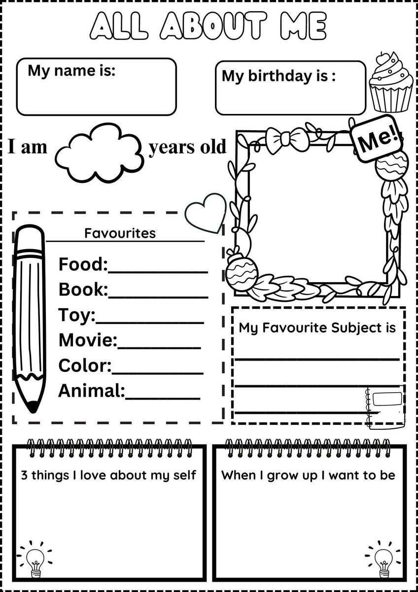 All About Me Worksheets Free Printable The Teaching Aunt