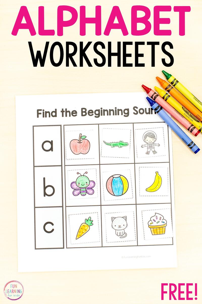 Alphabet Beginning Sounds Sorting Worksheets