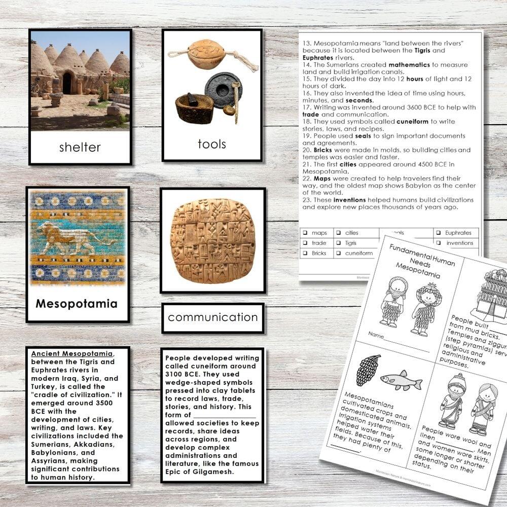 Ancient Mesopotamia Fundamental Needs Montessori Nature