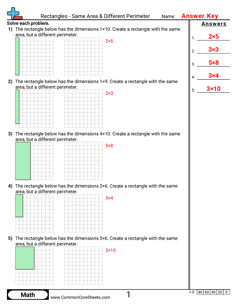 Area Perimeter Worksheets