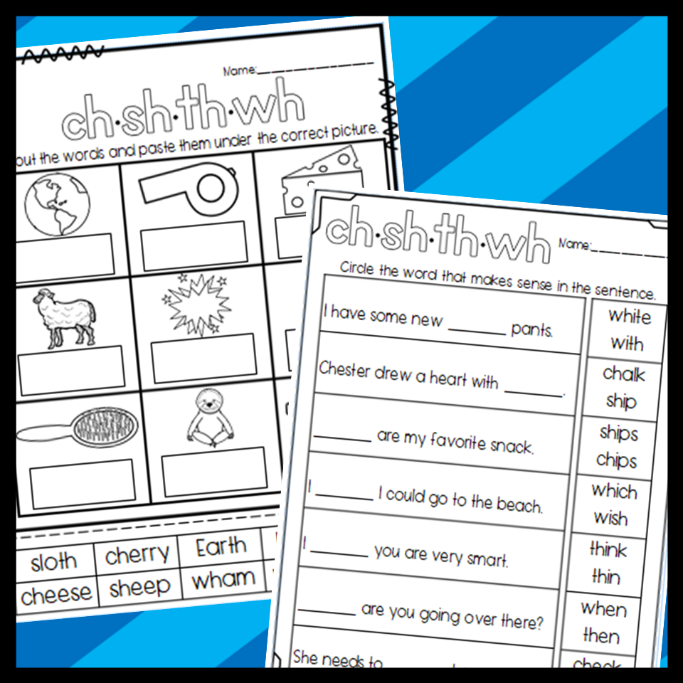 CH SH TH WH Digraphs Worksheets Sorts Cloze And More Made By Teachers Beginning Digraphs Ch Sh LoveToTeach