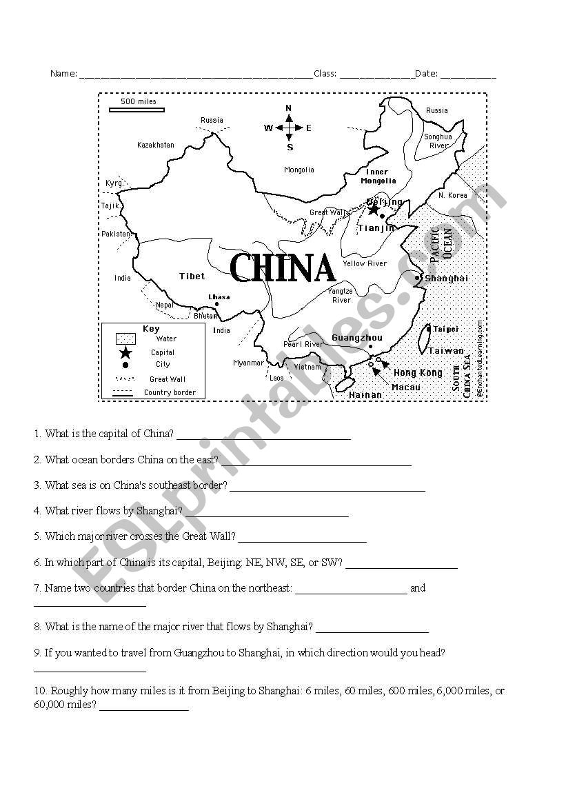 China ESL Worksheet By Libbedizon Worksheets Library