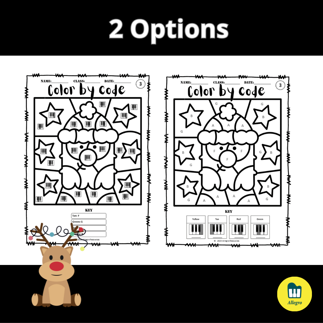 Christmas Color By Code Piano Keys Made By Teachers Christmas Color By Code Piano Keys Made By Teachers